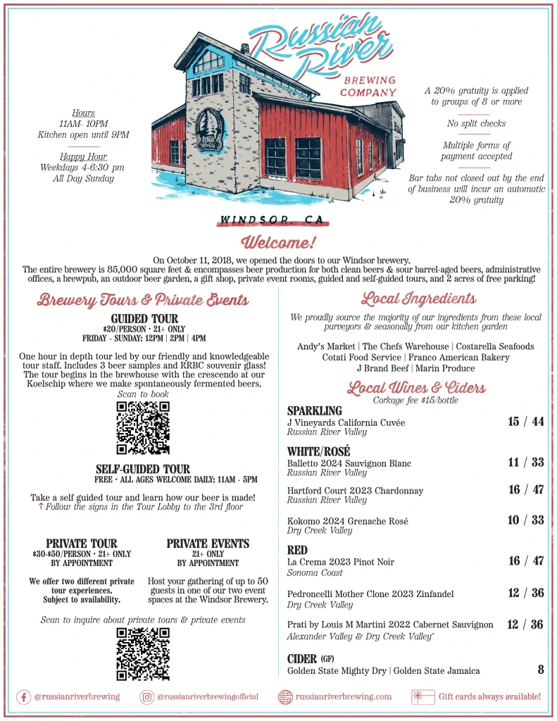 Windsor Pub Food Menu